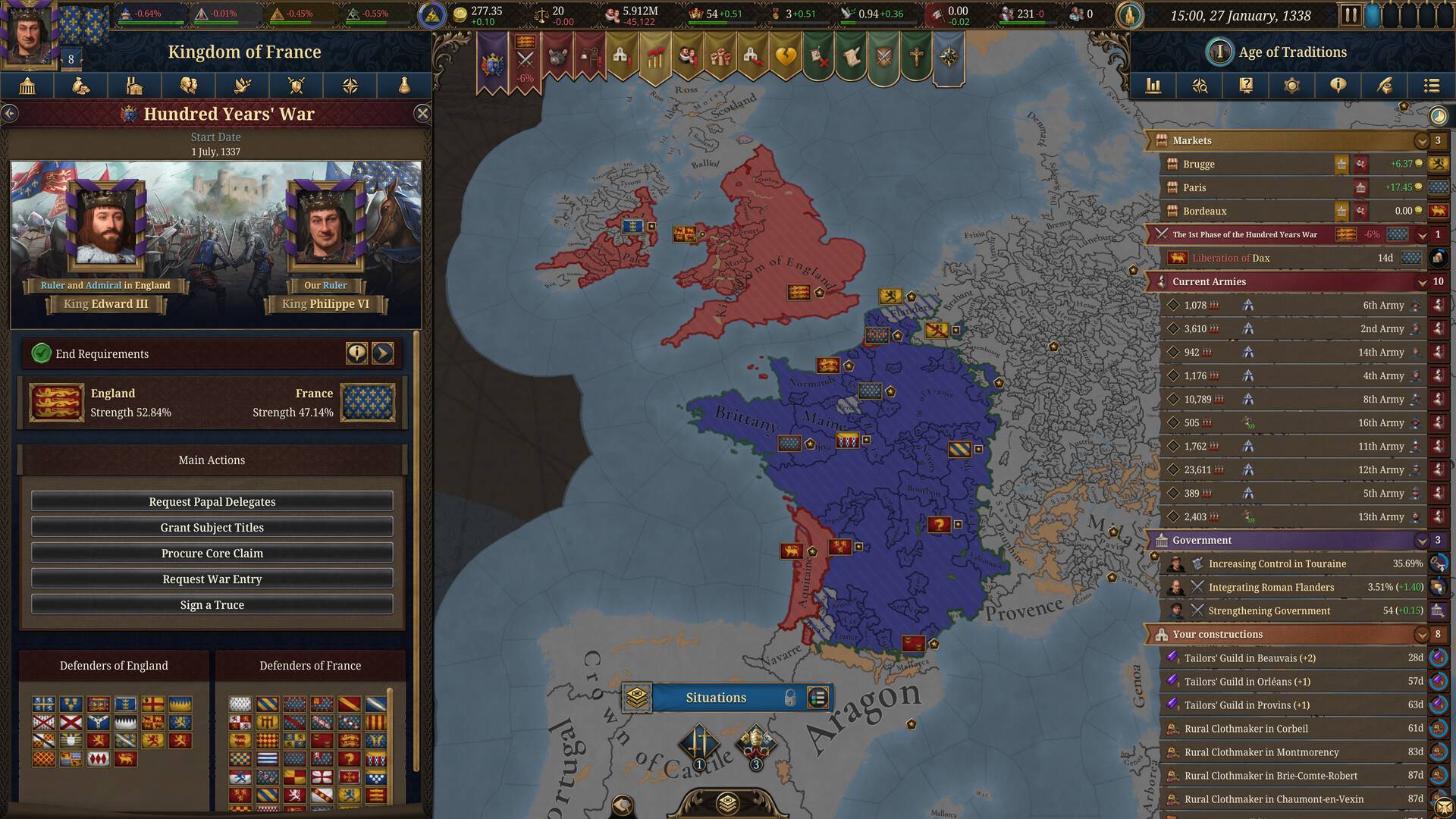 EU5 console open in debug mode