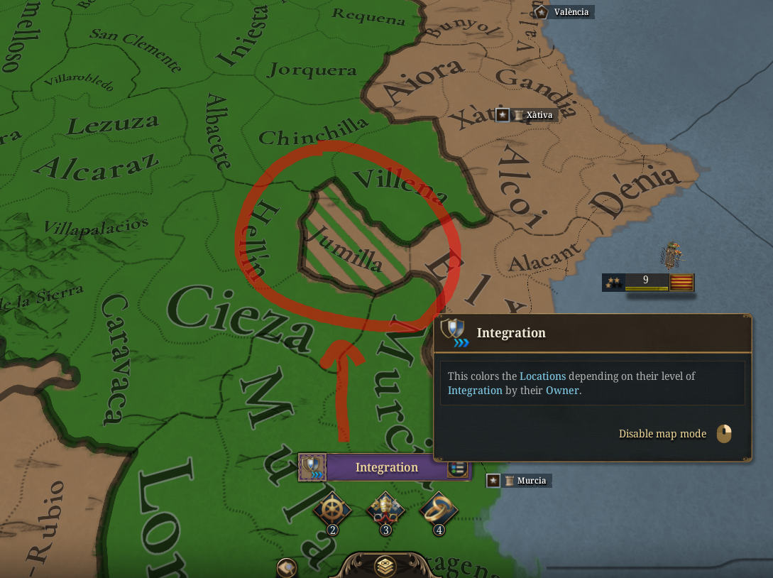 EU5 claims and map-mode screenshot for checking war preparation