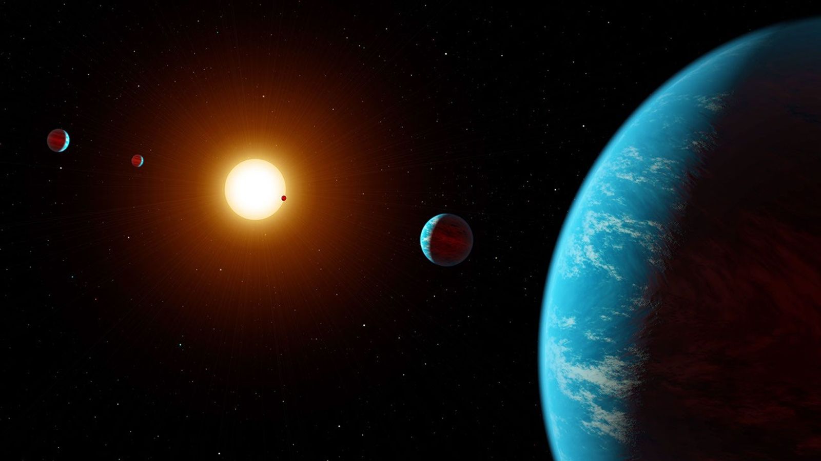NASA artist concept of the Kepler K2-138 planetary system for a Stellaris economy guide.
