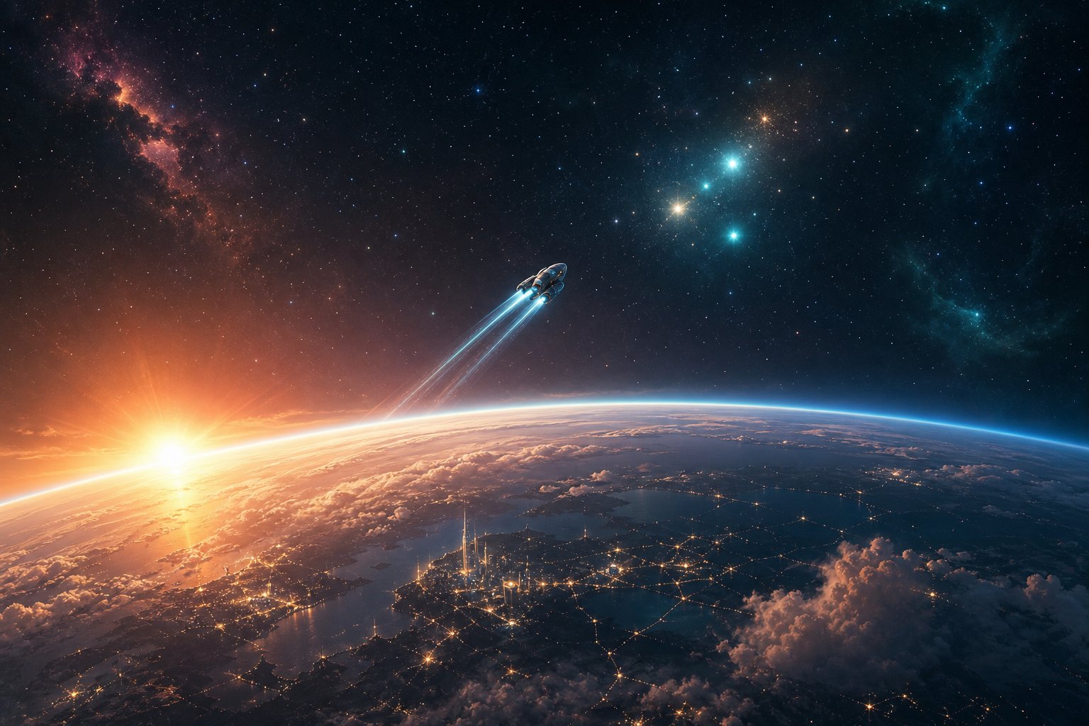 Starter homeworld launching a first science ship for a Stellaris beginner guide.